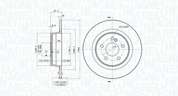 Bremsscheibe MAGNETI MARELLI 360406110701