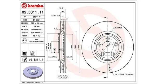 Bremsscheibe Vorderachse MAGNETI MARELLI 360406111301