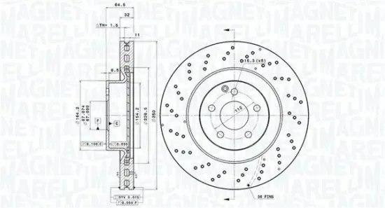 Bremsscheibe Vorderachse MAGNETI MARELLI 360406112701 Bild Bremsscheibe Vorderachse MAGNETI MARELLI 360406112701