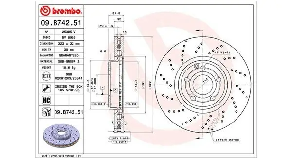 Bremsscheibe MAGNETI MARELLI 360406114601