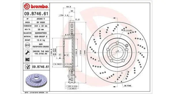 Bremsscheibe Vorderachse MAGNETI MARELLI 360406116001