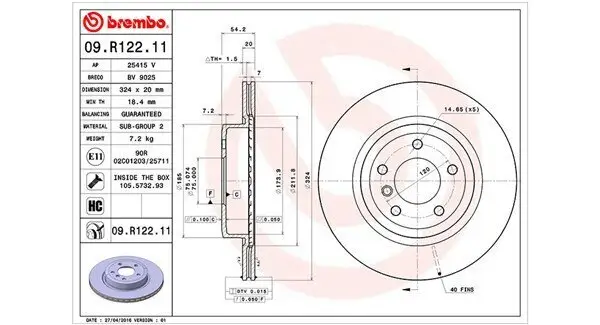 Bremsscheibe Hinterachse MAGNETI MARELLI 360406118101