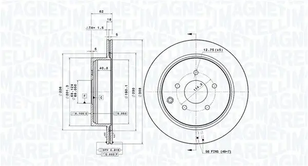 Bremsscheibe MAGNETI MARELLI 360406123701