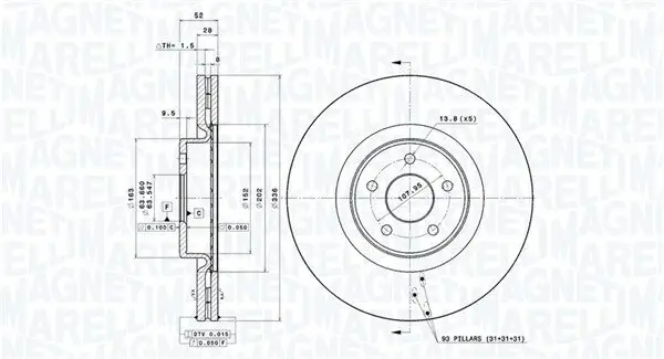 Bremsscheibe MAGNETI MARELLI 360406125201 Bild Bremsscheibe MAGNETI MARELLI 360406125201