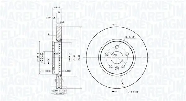 Bremsscheibe MAGNETI MARELLI 360406127601