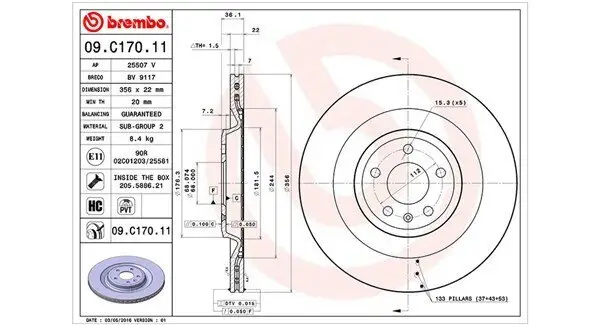 Bremsscheibe MAGNETI MARELLI 360406132401