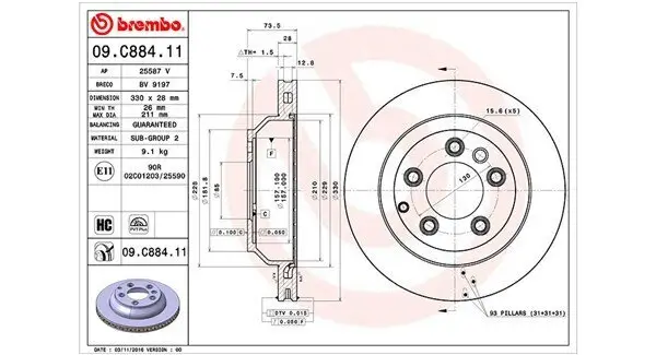 Bremsscheibe MAGNETI MARELLI 360406161301 Bild Bremsscheibe MAGNETI MARELLI 360406161301