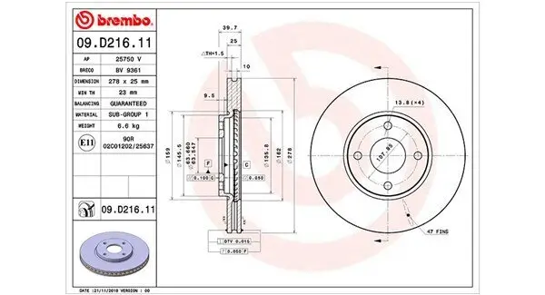 Bremsscheibe Vorderachse MAGNETI MARELLI 360406167101