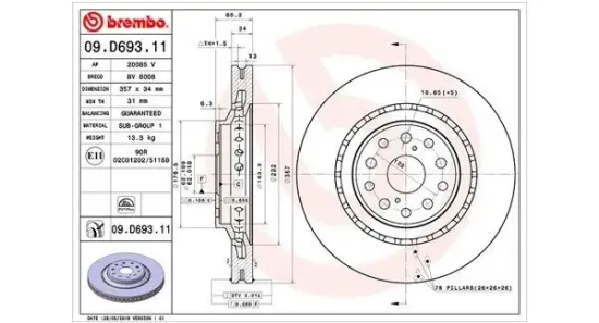 Bremsscheibe Vorderachse MAGNETI MARELLI 360406169001 Bild Bremsscheibe Vorderachse MAGNETI MARELLI 360406169001