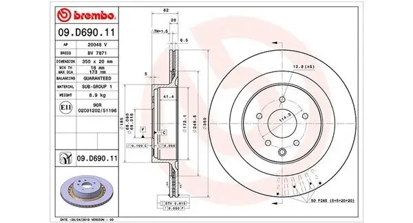 Bremsscheibe Hinterachse MAGNETI MARELLI 360406169801