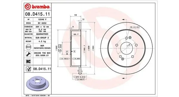 Bremsscheibe Hinterachse MAGNETI MARELLI 360406170201