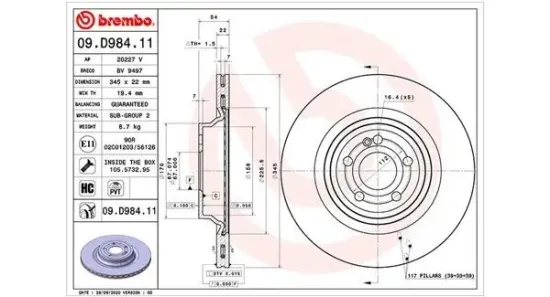 Bremsscheibe Hinterachse MAGNETI MARELLI 360406175001 Bild Bremsscheibe Hinterachse MAGNETI MARELLI 360406175001