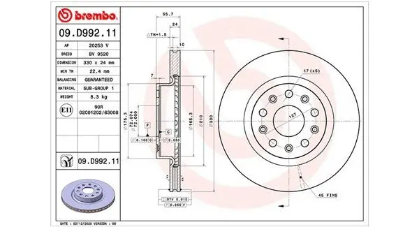 Bremsscheibe Vorderachse MAGNETI MARELLI 360406177401
