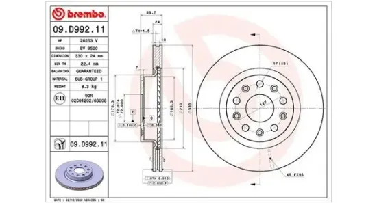 Bremsscheibe Vorderachse MAGNETI MARELLI 360406177401 Bild Bremsscheibe Vorderachse MAGNETI MARELLI 360406177401