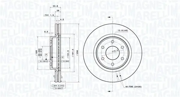 Bremsscheibe MAGNETI MARELLI 360406182501