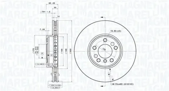 Bremsscheibe MAGNETI MARELLI 360406184601 Bild Bremsscheibe MAGNETI MARELLI 360406184601