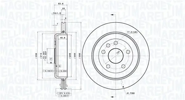 Bremsscheibe MAGNETI MARELLI 360406185501