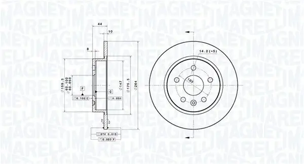 Bremsscheibe MAGNETI MARELLI 360406188301 Bild Bremsscheibe MAGNETI MARELLI 360406188301