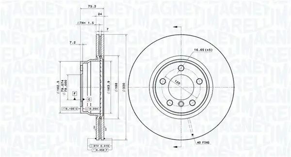 Bremsscheibe MAGNETI MARELLI 360406189701