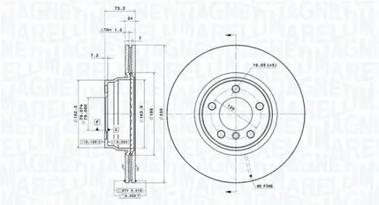 Bremsscheibe Vorderachse MAGNETI MARELLI 360406189701 Bild Bremsscheibe Vorderachse MAGNETI MARELLI 360406189701