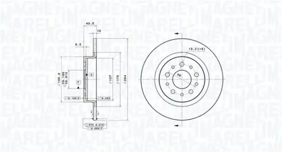 Bremsscheibe Hinterachse MAGNETI MARELLI 360406211301 Bild Bremsscheibe Hinterachse MAGNETI MARELLI 360406211301
