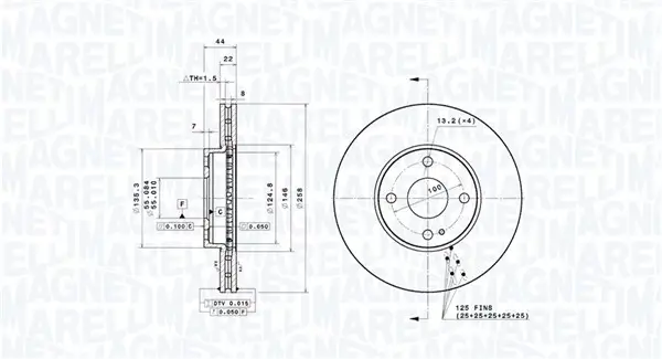 Bremsscheibe Vorderachse MAGNETI MARELLI 360406212301