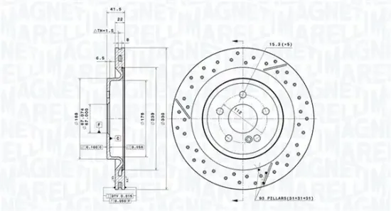 Bremsscheibe Hinterachse MAGNETI MARELLI 360406214401 Bild Bremsscheibe Hinterachse MAGNETI MARELLI 360406214401