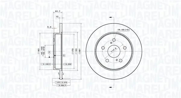 Bremsscheibe MAGNETI MARELLI 360406214701