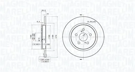 Bremsscheibe Hinterachse MAGNETI MARELLI 360406219601 Bild Bremsscheibe Hinterachse MAGNETI MARELLI 360406219601