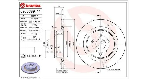 Bremsscheibe Hinterachse MAGNETI MARELLI 360406171601