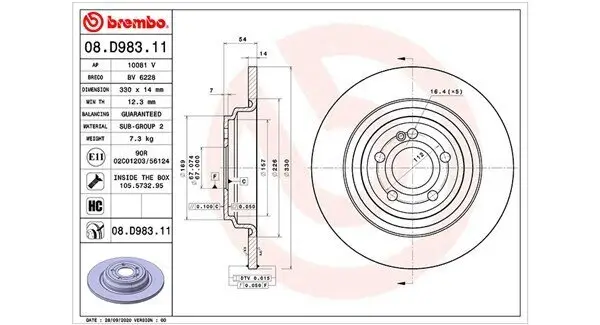 Bremsscheibe Hinterachse MAGNETI MARELLI 360406172201