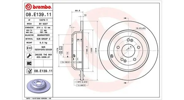 Bremsscheibe Hinterachse MAGNETI MARELLI 360406173601