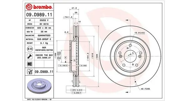 Bremsscheibe Vorderachse MAGNETI MARELLI 360406173901