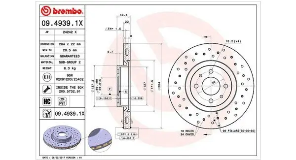 Bremsscheibe Vorderachse MAGNETI MARELLI 360406000402