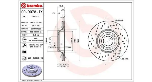 Bremsscheibe MAGNETI MARELLI 360406036602