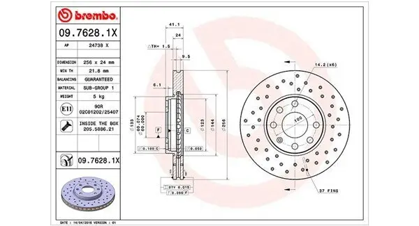 Bremsscheibe Vorderachse MAGNETI MARELLI 360406038702