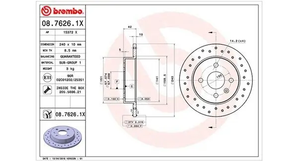 Bremsscheibe MAGNETI MARELLI 360406038902