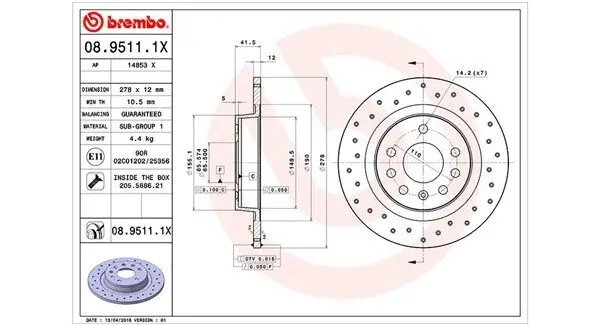 Bremsscheibe MAGNETI MARELLI 360406040002