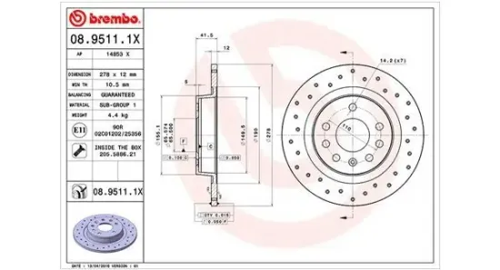 Bremsscheibe Hinterachse MAGNETI MARELLI 360406040002 Bild Bremsscheibe Hinterachse MAGNETI MARELLI 360406040002