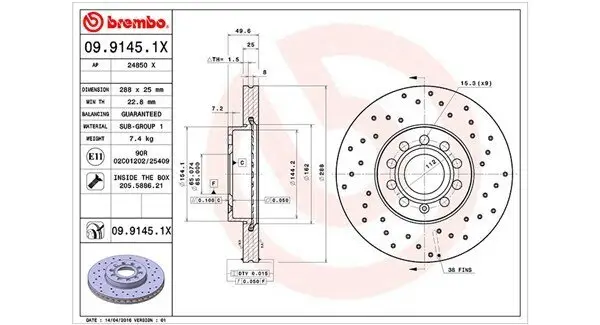 Bremsscheibe Vorderachse MAGNETI MARELLI 360406050502