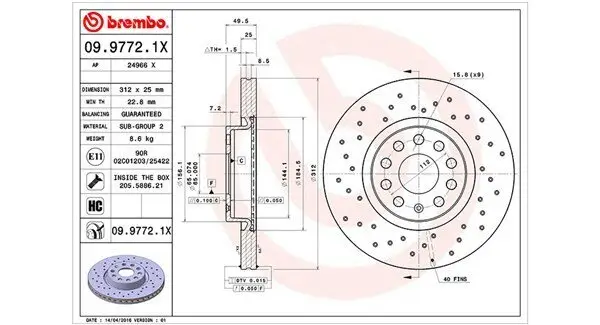 Bremsscheibe MAGNETI MARELLI 360406050602