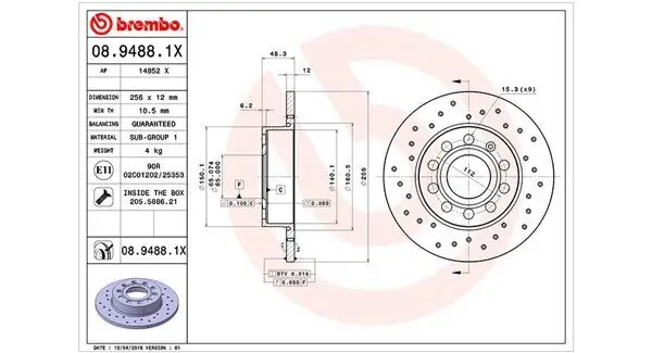 Bremsscheibe Hinterachse MAGNETI MARELLI 360406050802