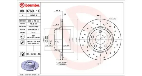 Bremsscheibe Hinterachse MAGNETI MARELLI 360406065302 Bild Bremsscheibe Hinterachse MAGNETI MARELLI 360406065302
