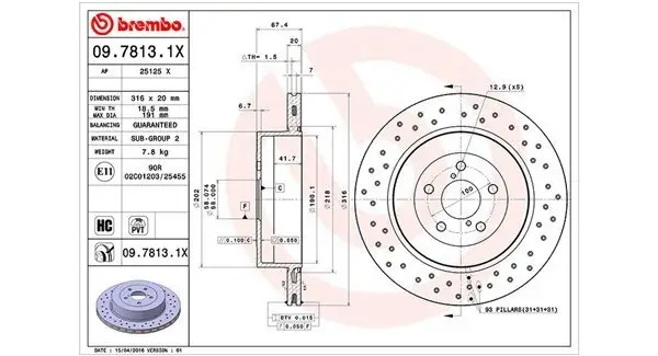 Bremsscheibe Hinterachse MAGNETI MARELLI 360406067002