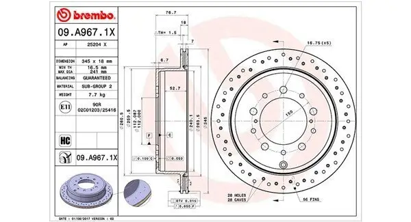 Bremsscheibe Hinterachse MAGNETI MARELLI 360406080002