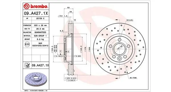 Bremsscheibe Vorderachse MAGNETI MARELLI 360406087602
