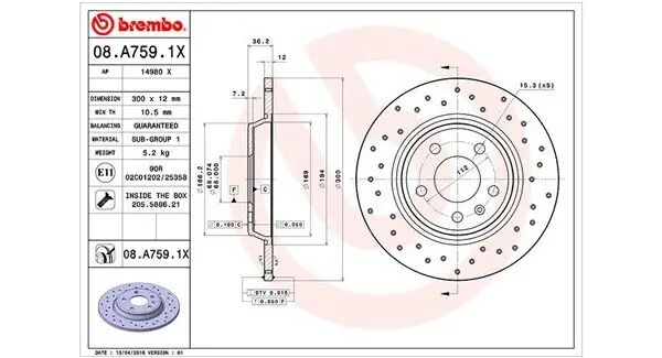 Bremsscheibe MAGNETI MARELLI 360406095002