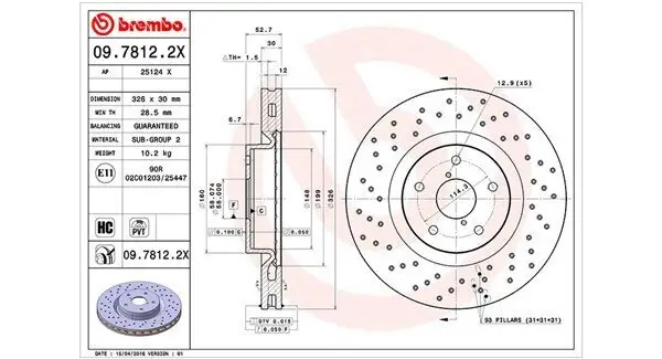 Bremsscheibe Vorderachse MAGNETI MARELLI 360406097402