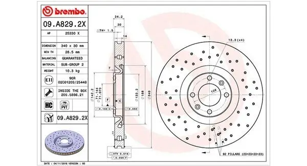 Bremsscheibe Vorderachse MAGNETI MARELLI 360406113902