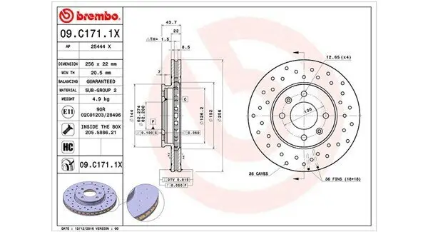 Bremsscheibe Vorderachse MAGNETI MARELLI 360406146002